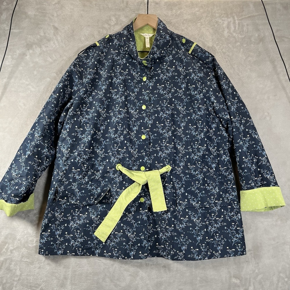 Matilda Jane Jacket Womens XXL Brighten the Day Floral Dot Rain